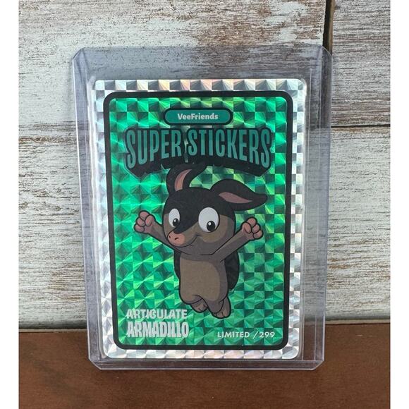 SEE PHOTOS Veefriends Road to Veecon Articulate Armadillo Green Ice Sticker+Pin - Picture 2 of 11